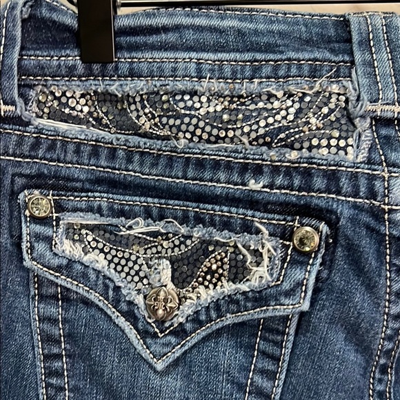 Miss Me Jeans Boot Cut Vintage Y2K Western Bling Rhinestones Cowgirl Faded - Picture 7 of 16